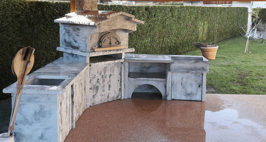 Four à bois Malissard en ardoise veinage gris